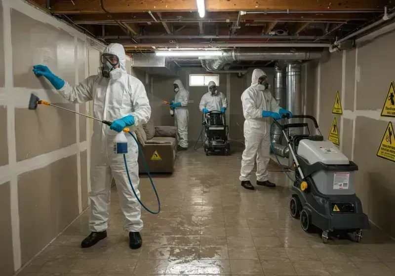 Basement Moisture Removal and Structural Drying process in Bloomingdale, FL